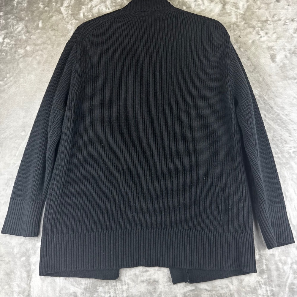 Max & Mia Cardigan Women XL Black 100% Cotton Shaker Knit Open Front (1620) - Picture 7 of 11